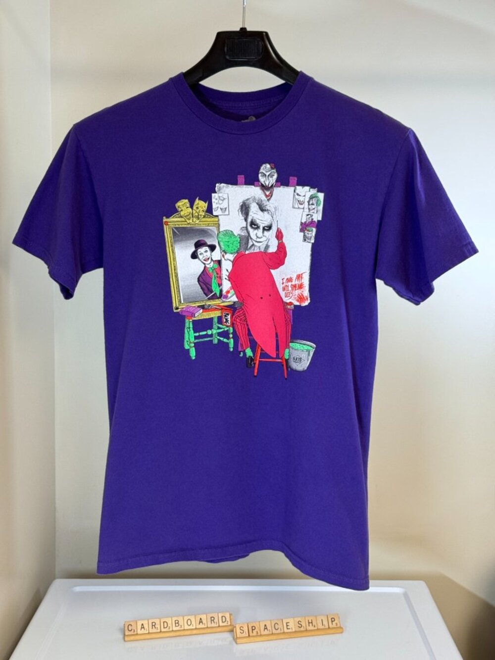 Vintage TeeFury The Triple Joker Rockwell Art Parody T Shirt Mens Medium Purple